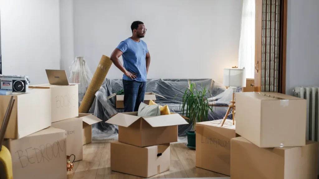 Person comparing moving costs with movers